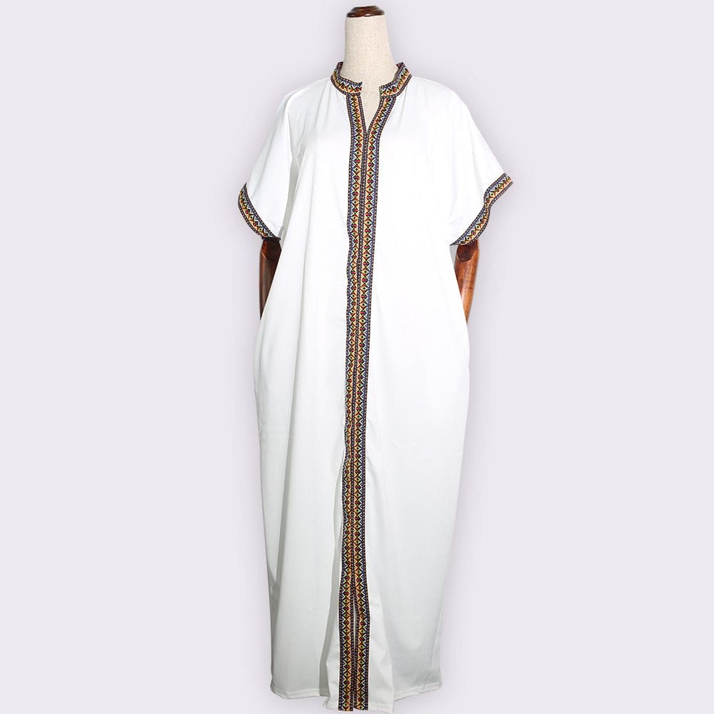 African Women Loose Short-sleeved Long Dress