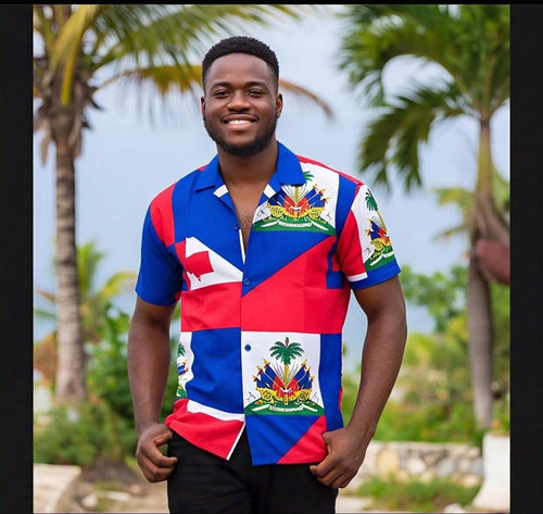 Haiti Flag Statement Shirt – Men’s Summer Edition
