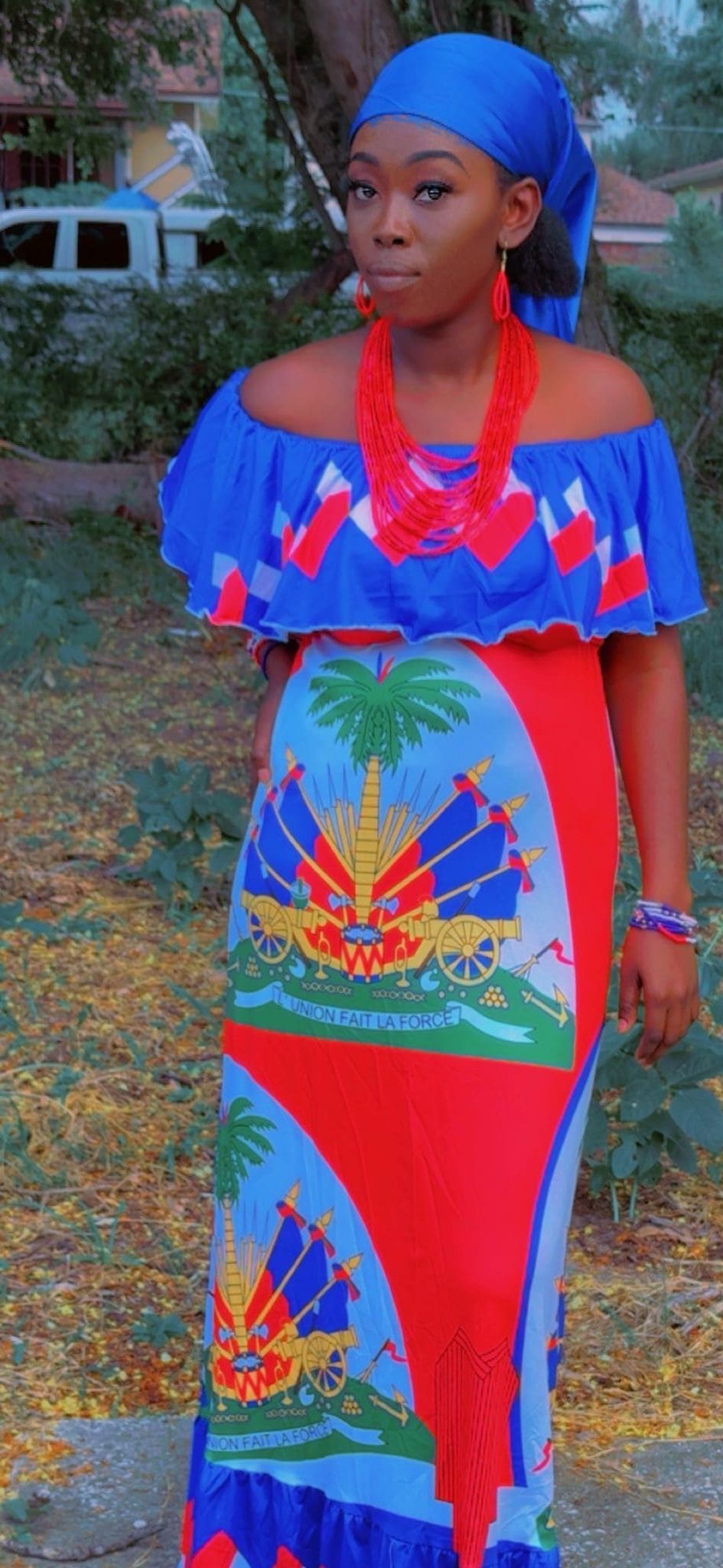 WOMEN OFF SHOULDER POLYNESIAN