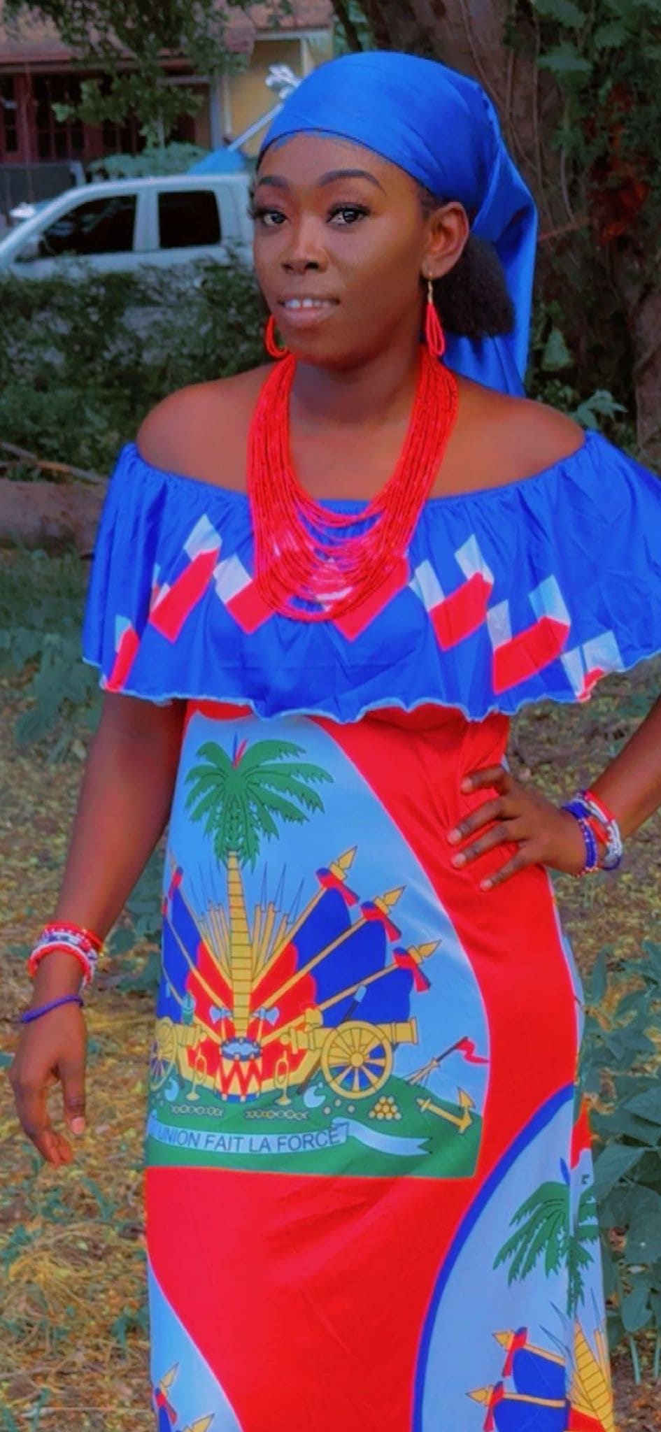 WOMEN OFF SHOULDER POLYNESIAN