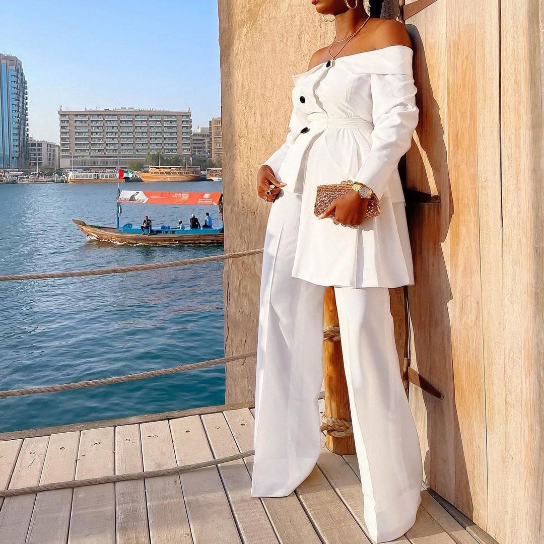 Ladies Fashion Suit Trousers African Two Piece
