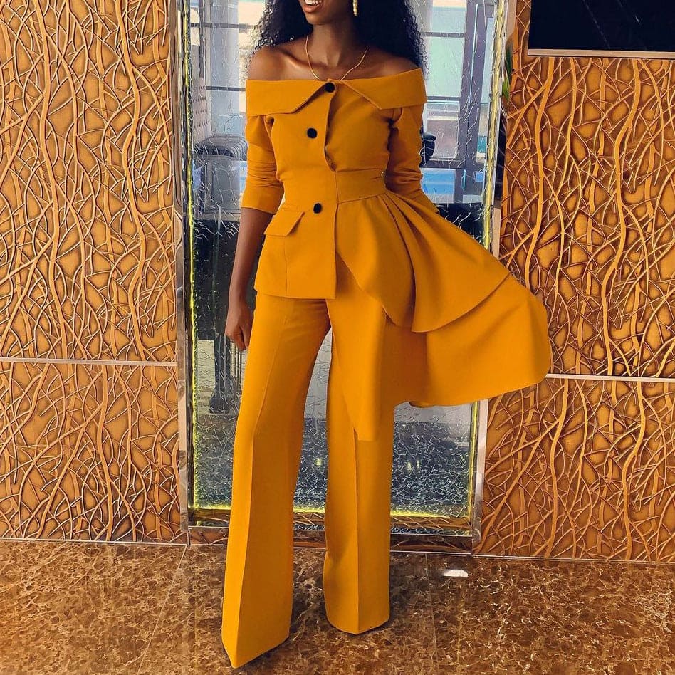 Ladies Fashion Suit Trousers African Two Piece
