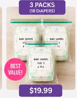 Baby Diapers Soft & Absorbent | Newborn to Size 5 | Value Packs Available