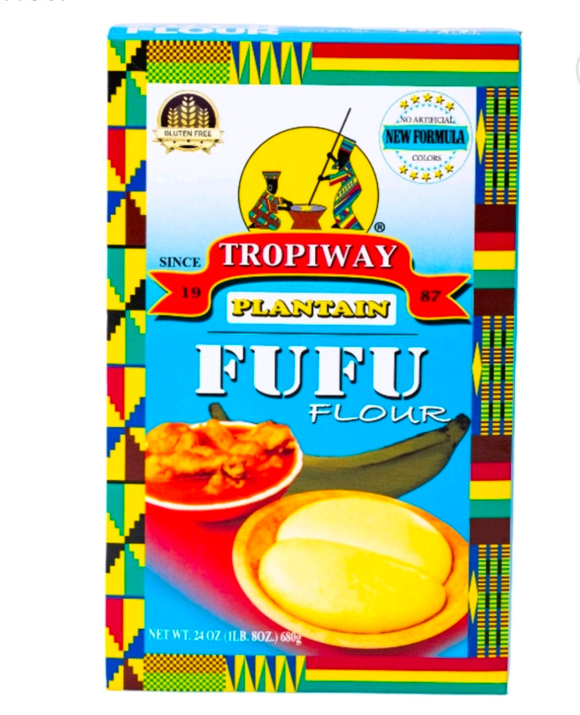 Tropiway Plantain Fufu Flour 24 oz | Instant Gluten-Free African Fufu Mix | Easy to Prepare