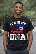 Haitian Pride “It’s In My DNA” T-Shirt 🇭🇹 | Unisex Cotton Graphic Tee | Black Shirt