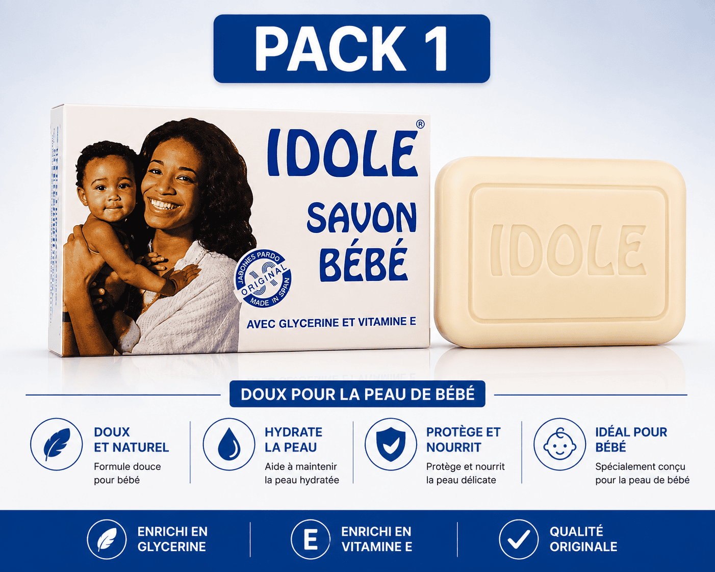 Idole Glycerin Soap Bar – Gentle Cleansing Bath Soap