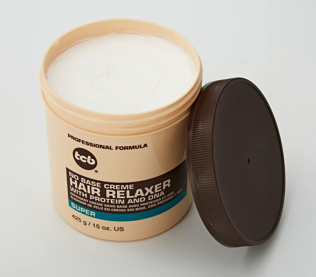 TCB Professional Formula No Base Cream Hair Relaxer with Protein and DNA – Regular/Super – Available in 7.5 oz & 15 oz