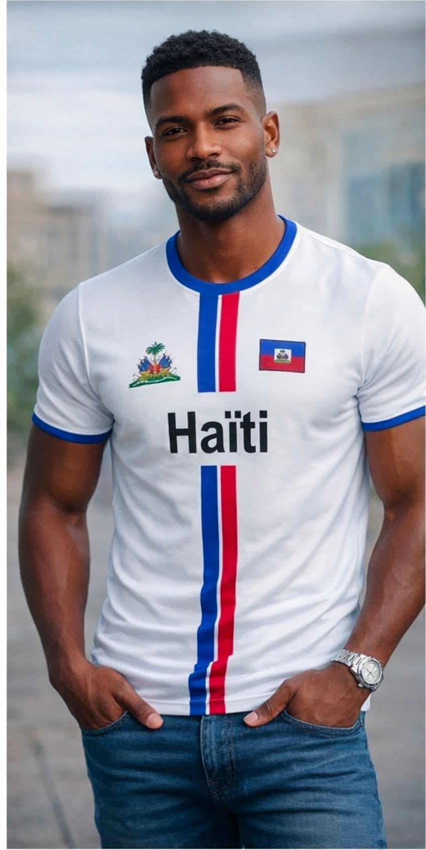 Haiti Football T Shirts Men's Sports T-shirt Haitian Flag Street Oversized Tops Unisex Casual Graphic Tees Tops Y2k Men's Gifts