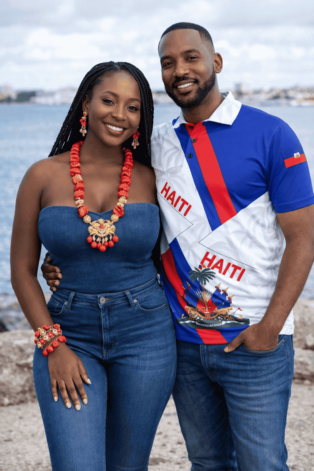 Haiti Flag Polo Shirt – 3D Emblem Edition