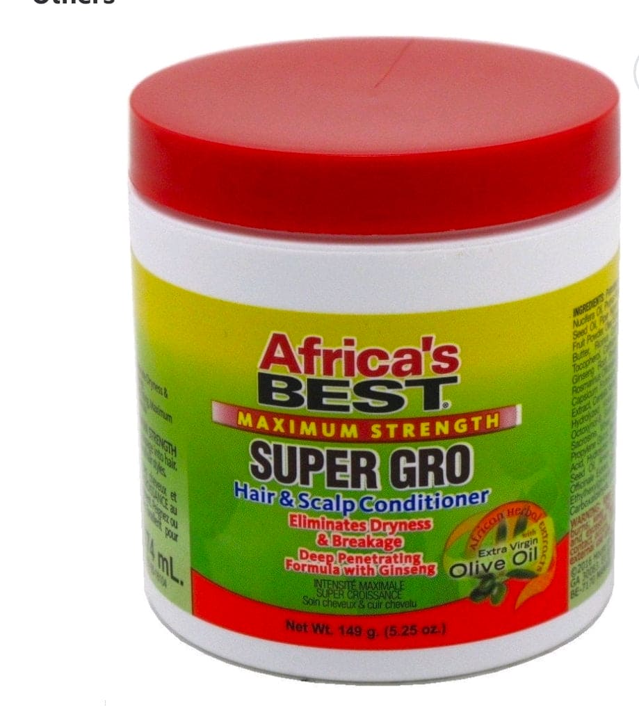 Africa’s Best Maximum Strength Super Gro Hair & Scalp Conditioner – Moisturizing with Ginseng & Extra Virgin Olive Oil – 5.25 oz