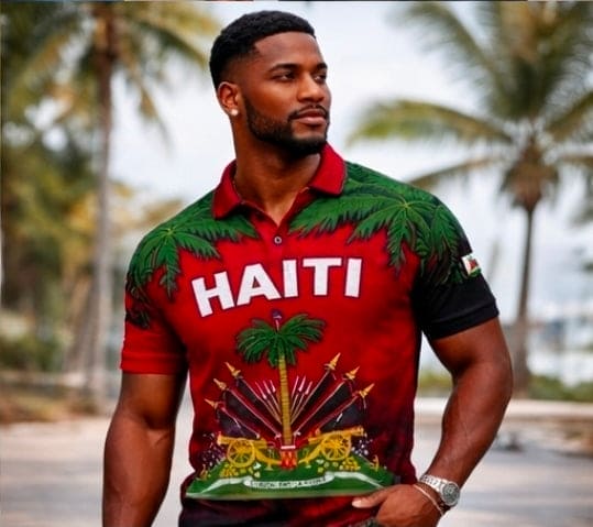 Unisex Haiti Flag 3D Printed Polo Shirt – Casual Button O-Neck Oversized Summer Streetwear Top