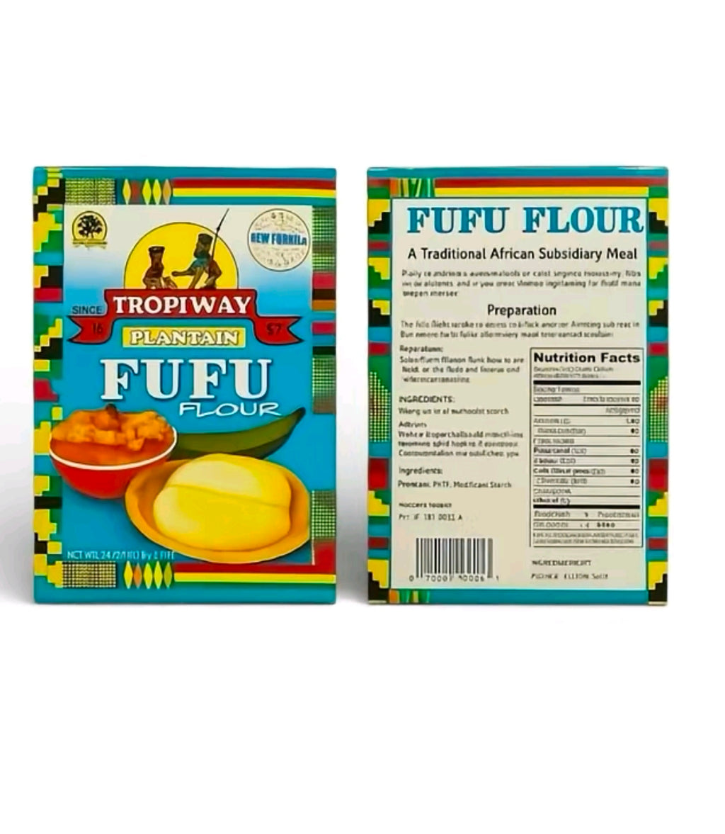 Tropiway Plantain Fufu Flour 24 oz | Instant Gluten-Free African Fufu Mix | Easy to Prepare