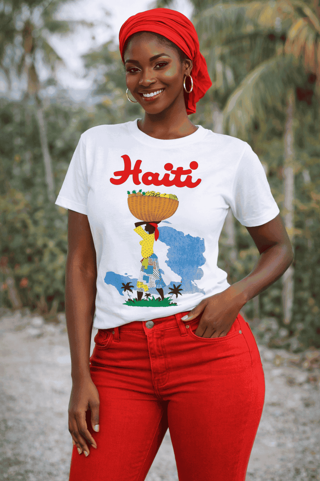 Haiti T Shirt Women Funny Y2K Harajuku T-shirts Female Funny Clothing Aesthetic Clothes Women Clothing