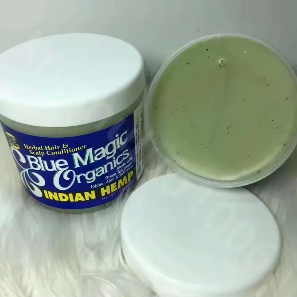Blue Magic Indian Hemp Herbal Hair & Scalp Conditioner, 12 oz, Moisturizing Hair Pomade for Dry Hair & Scalp