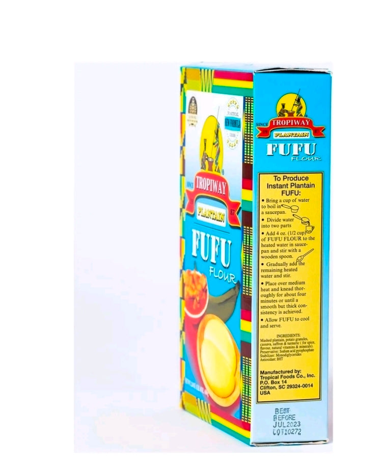 Tropiway Plantain Fufu Flour 24 oz | Instant Gluten-Free African Fufu Mix | Easy to Prepare