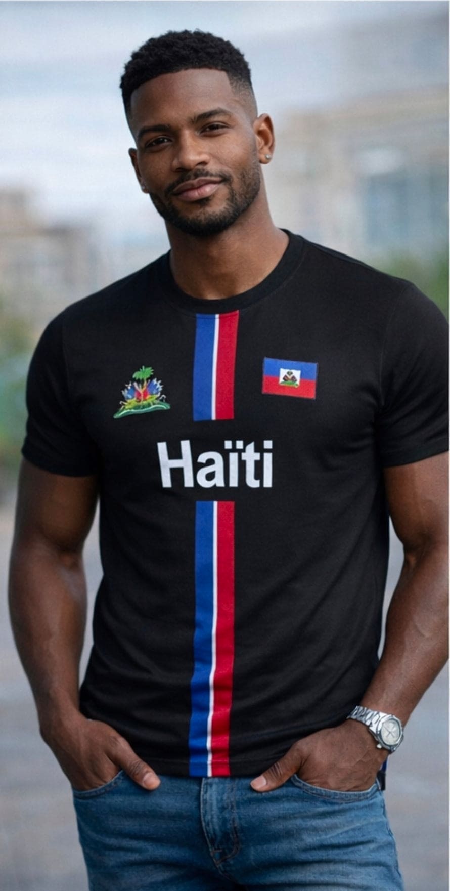 Haiti Football T Shirts Men's Sports T-shirt Haitian Flag Street Oversized Tops Unisex Casual Graphic Tees Tops Y2k Men's Gifts
