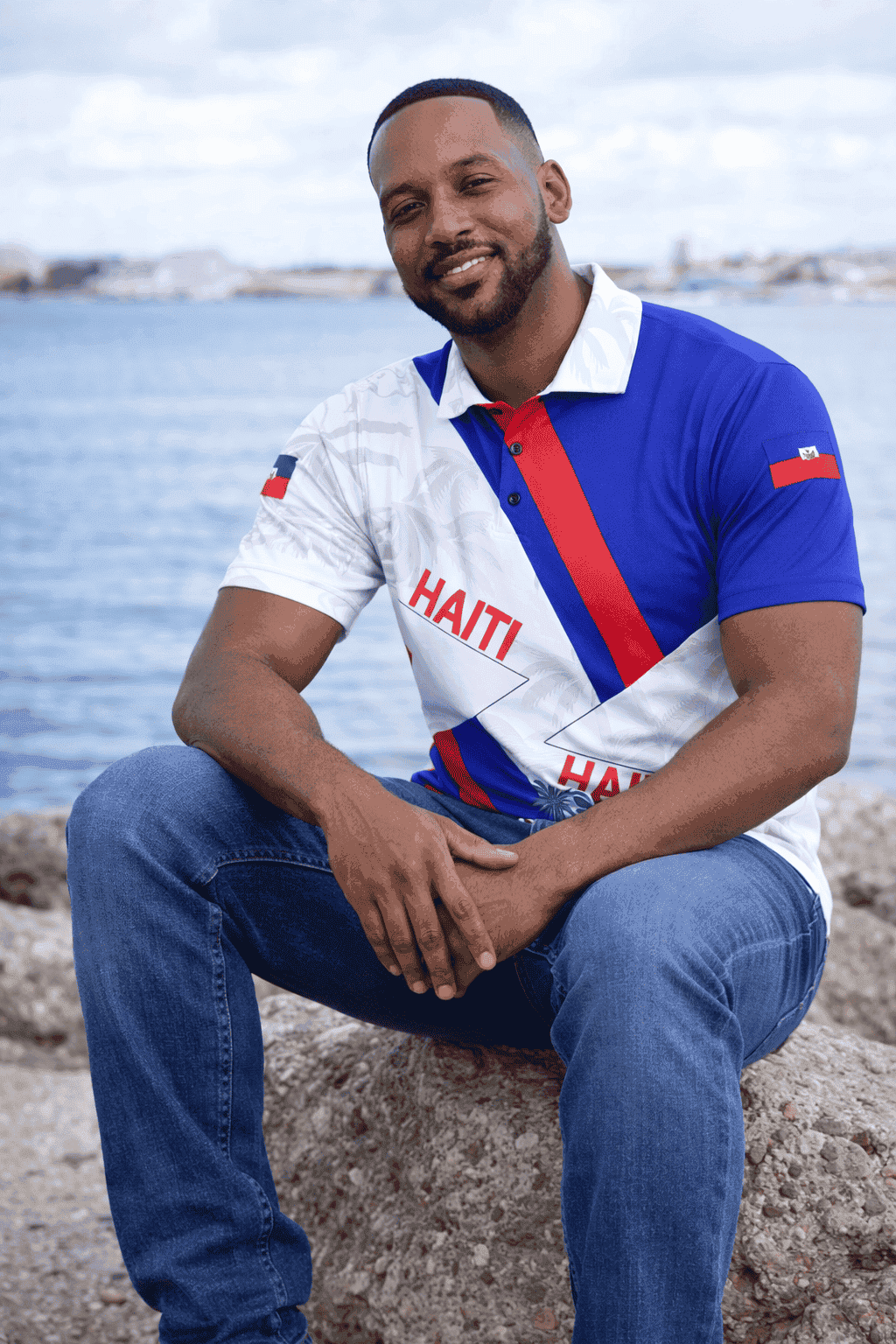 Haiti Flag Polo Shirt – 3D Emblem Edition
