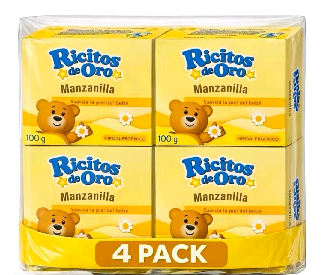 Ricitos de Oro Manzanilla Soap Bars, 100 g Each – 4 Pack