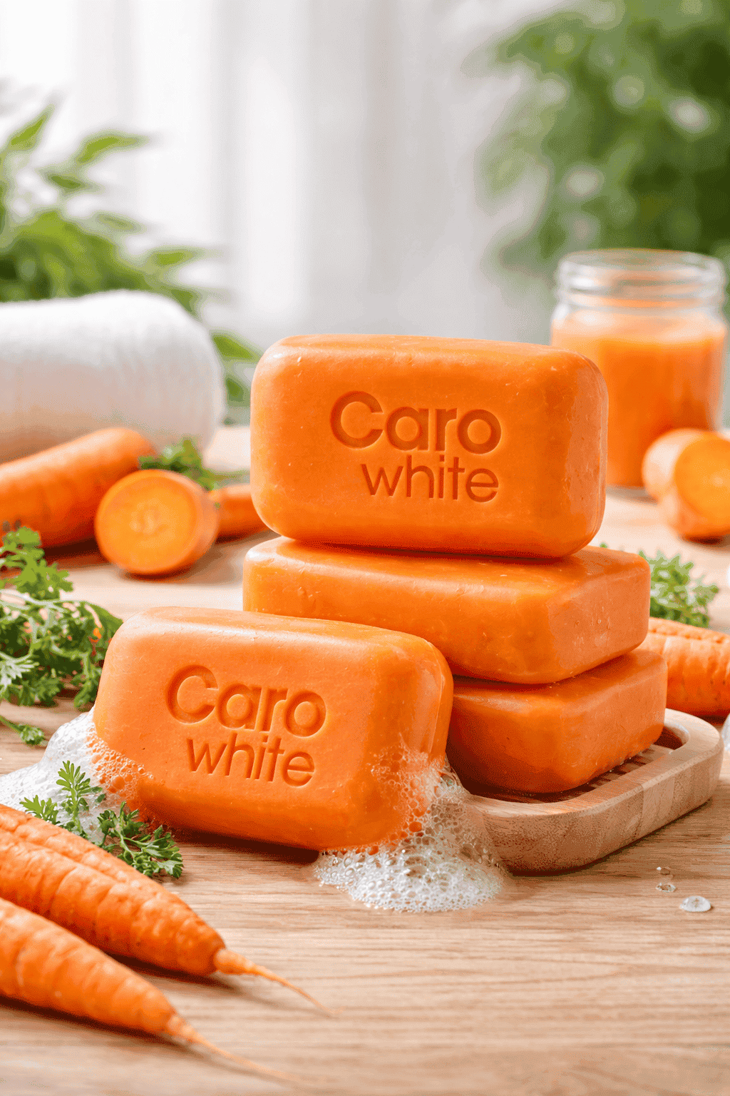 Natural Carrot Soap Bar – Smooth & Radiant Skin | Gentle Cleanser | 1, 3, 6 Pack