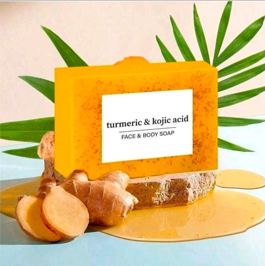 Turmeric Lemon Kojic Acid Soap 100g | Handmade Face & Body Cleanser | Rich Foaming Soap with Essential Oils | 1, 3 & 6 Pack