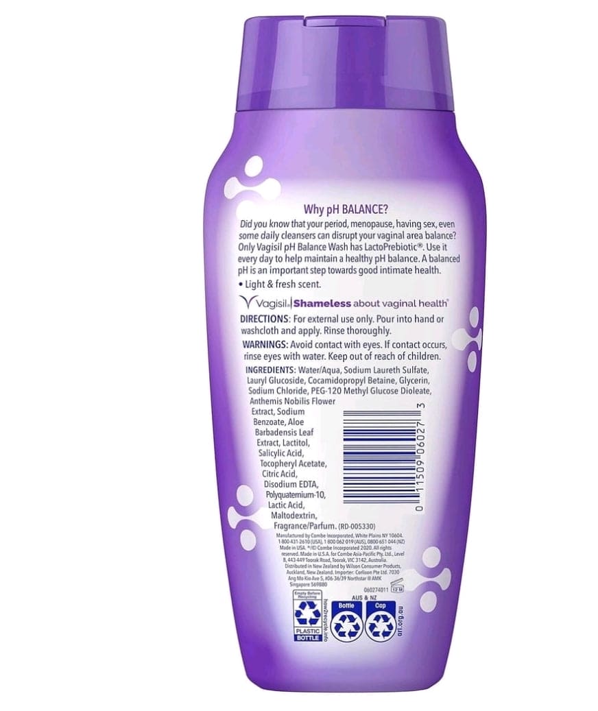 Vagisil Feminine Wash for Intimate Area Hygiene, pH Balance, Gynecologist Tested, Hypoallergenic, 12 fl oz,