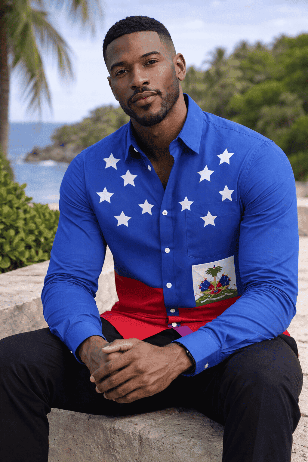 Long Sleeve Shirt Men Clothes Samoan Polynesian Shirts For Tribal Island Top Men's Shirt